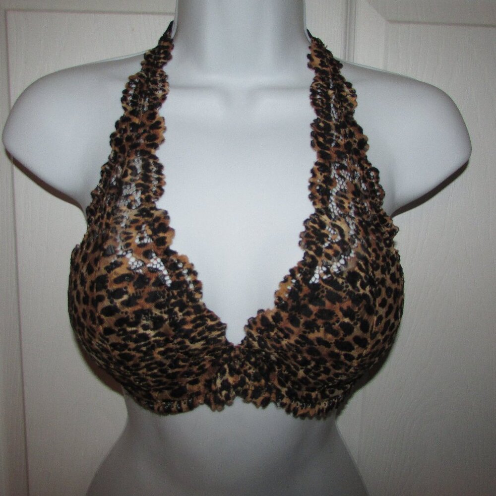 LA SENZA Animal Print Halter Push Up Bra